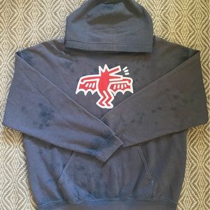 Keith harring hoodie tie dye